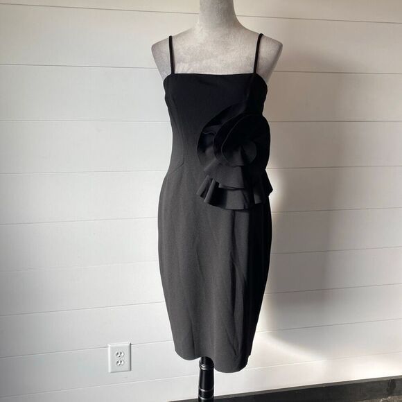 Betsy & Adam Women's Short spandex flower trim Dress Size 4 - Picture 2 of 11